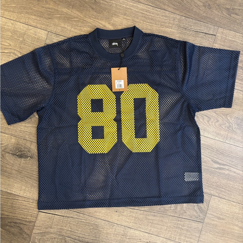 Stussy Blue and Yellow Athletic Jersey